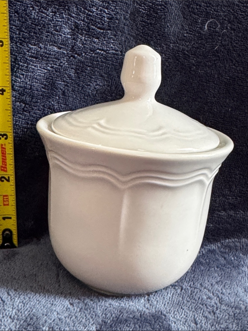 White Ceramic Covered Sugar Jar - Classic Home Kitchen Storage